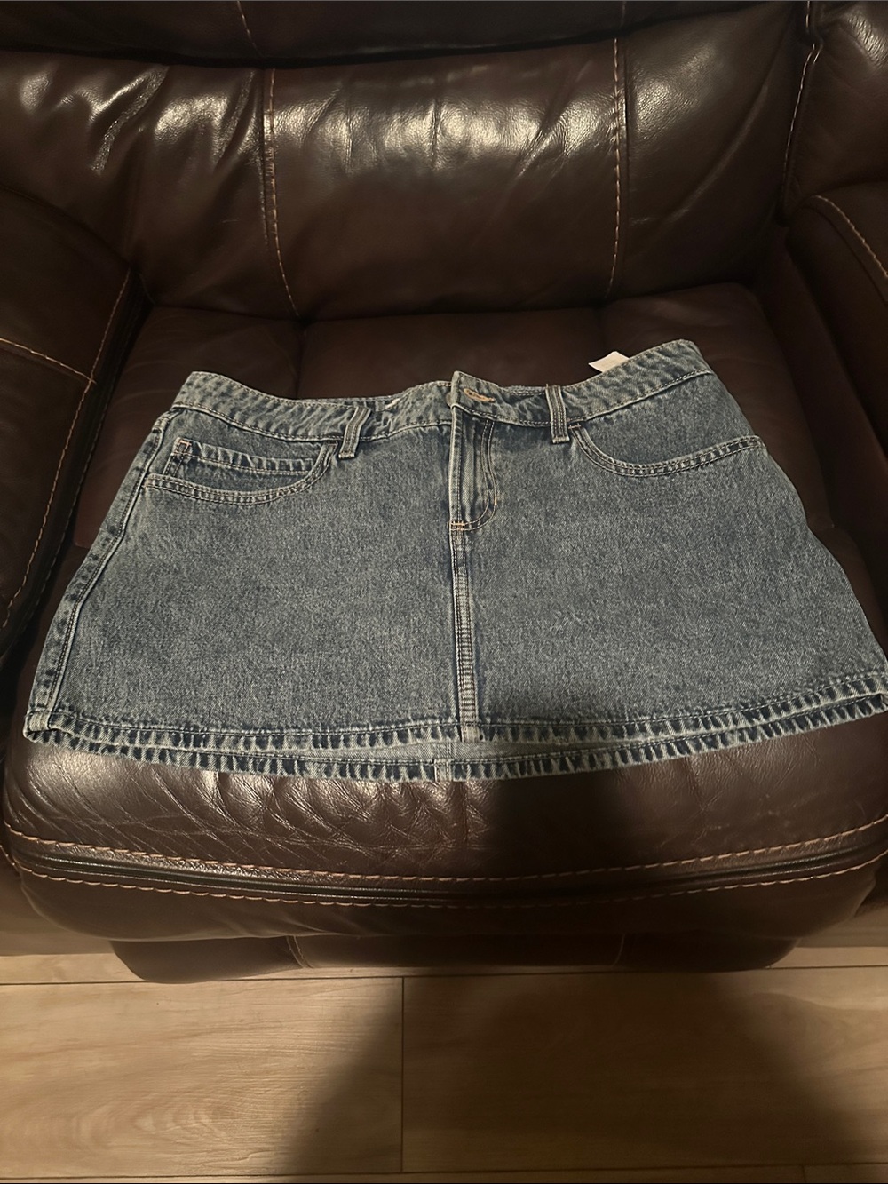 Hollister Light Blue Denim Mini Skirt